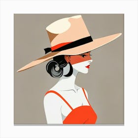 Woman in a Hat 16 Canvas Print