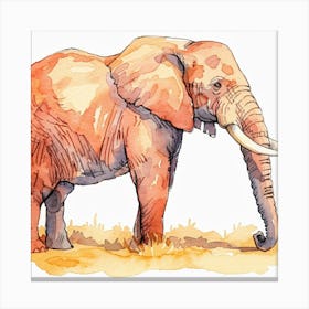 Elephant Watercolor Painting Canvas Print