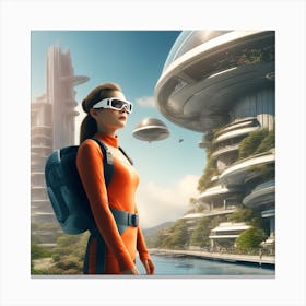 Futuristic Cityscape 238 Canvas Print