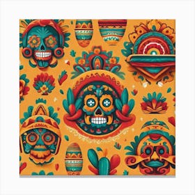 Mexican Skulls 6 Canvas Print
