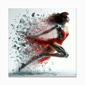 Woman In A Red Dress 1 Canvas Print