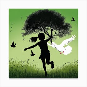 Dove In The Tree Canvas Print