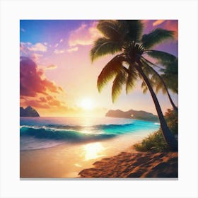 Sunset On The Beach 41 Canvas Print