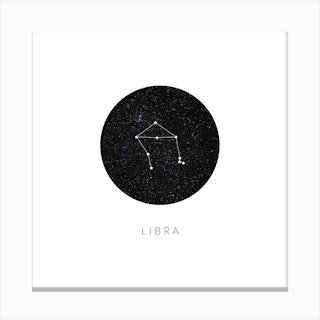 Libra Constellation Square Canvas Print