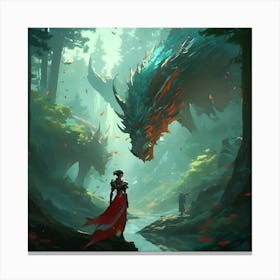 Dragons In The Forest Canvas Print