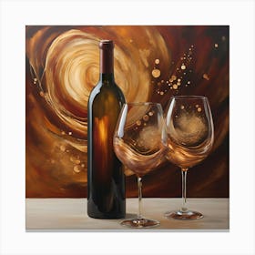 Wine Bottle And Glasses Canvas Print