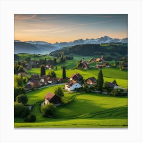 Sunset In Switzerland 1 Canvas Print