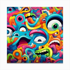 Colorful Monsters Canvas Print