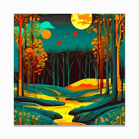 Night In The Forest Canvas Print