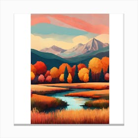 Autumn Landscape Painting Canvas Print