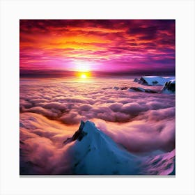 Sunrise Over Clouds Canvas Print