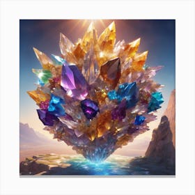Rainbow Crystal Cluster from The Universe Canvas Print