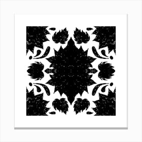 Black And White Floral Pattern 11 Canvas Print