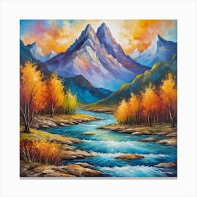 fall season in the mountain Canvas Print