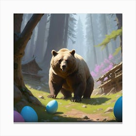 Bear In The Woods 7 Canvas Print