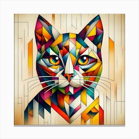 Geometric Cat Canvas Print