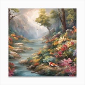 Bird In The Forest Canvas Print