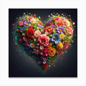 Heart Of Flowers 2 Canvas Print