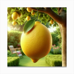 Lemon Tree In The Garden Canvas Print