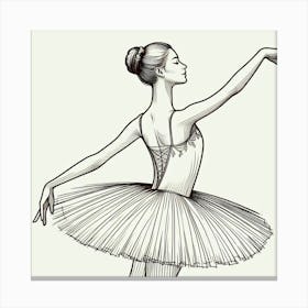 Line Art ballerina body 4 Canvas Print