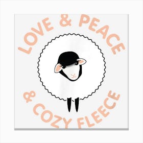 Love Peace Cozy Fleece Warmth Fan Hygge Cute Lamb Face 1 Canvas Print