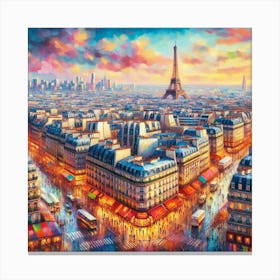 Watercolor Painting Of Paris Canvas Print