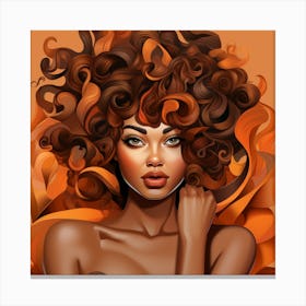 Afro Girl With Curly Hair Canvas Print