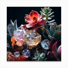 Succulents and Stones 3 Canvas Print