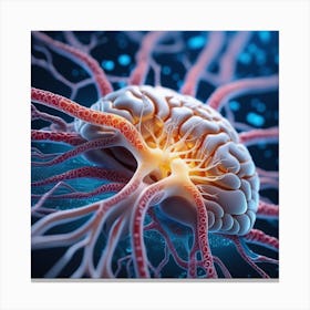 3d Image Of A Human Brain 1 Canvas Print