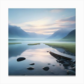 an image that evokes a sense of calm and tranquility, depicting a serene natural landscape, a peaceful moment in everyday life, and a tranquil scene in an imaginary world. Capture the beauty of stillness and quietude. Canvas Print