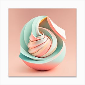 3d Ice Cream Canvas Print