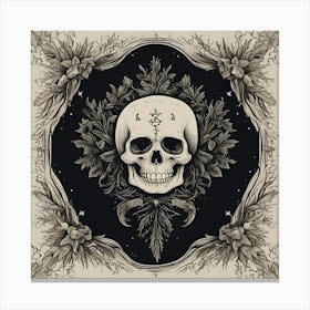 Gothic Inspired Wreath Print Canvas Print