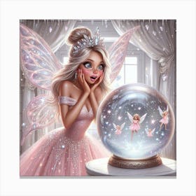 Fairy Princess & the Snow Globe 10 Canvas Print