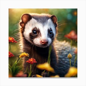 Beautiful Magical Ferret (3) Canvas Print
