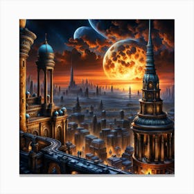 Futuristic City 50 Canvas Print