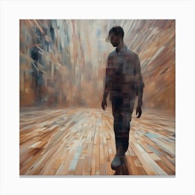 Abstract Man Walking In The City Canvas Print