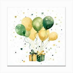 Watercolor Balloons Birthday Gifts Canvas Print