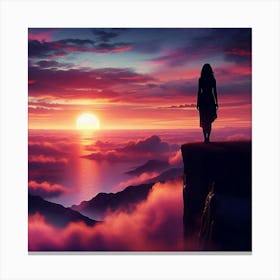 Sunset On The Cliff 1 Canvas Print