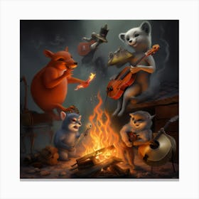 Trolls And Bears Canvas Print