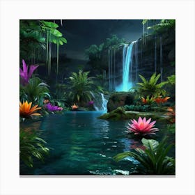 Default Photo Realistic Image Of An Alien Jungle With A Lagoon 0 ١ 1 Canvas Print