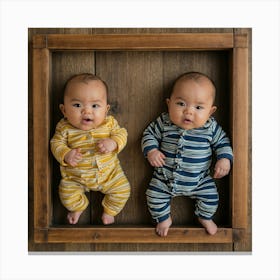 Twins In A Frame 6 Canvas Print