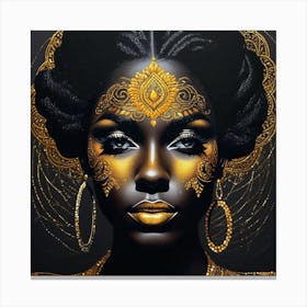 Gold And Black 7 Canvas Print