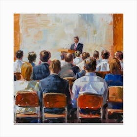 Audience At A Lecture Canvas Print