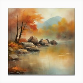 Autumn By The River Canvas Print