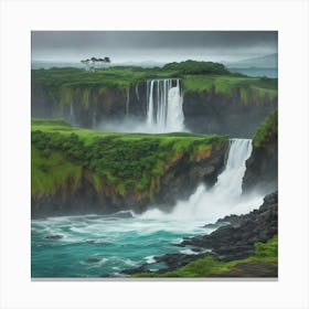 Waterfall Stock Videos & Royalty-Free Footage Canvas Print