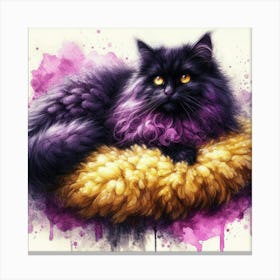 Black Cat Painting Canvas Print