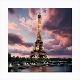 Eiffel Tower At Sunset Canvas Print