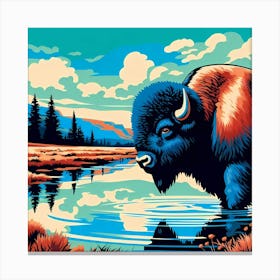 Bison Painting Canvas Print