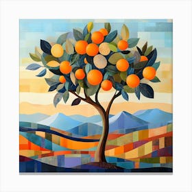 Modern Orange Tree 3 Canvas Print