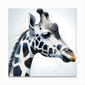 Giraffe Head - Abstract Line Art Illustration 33 Canvas Print